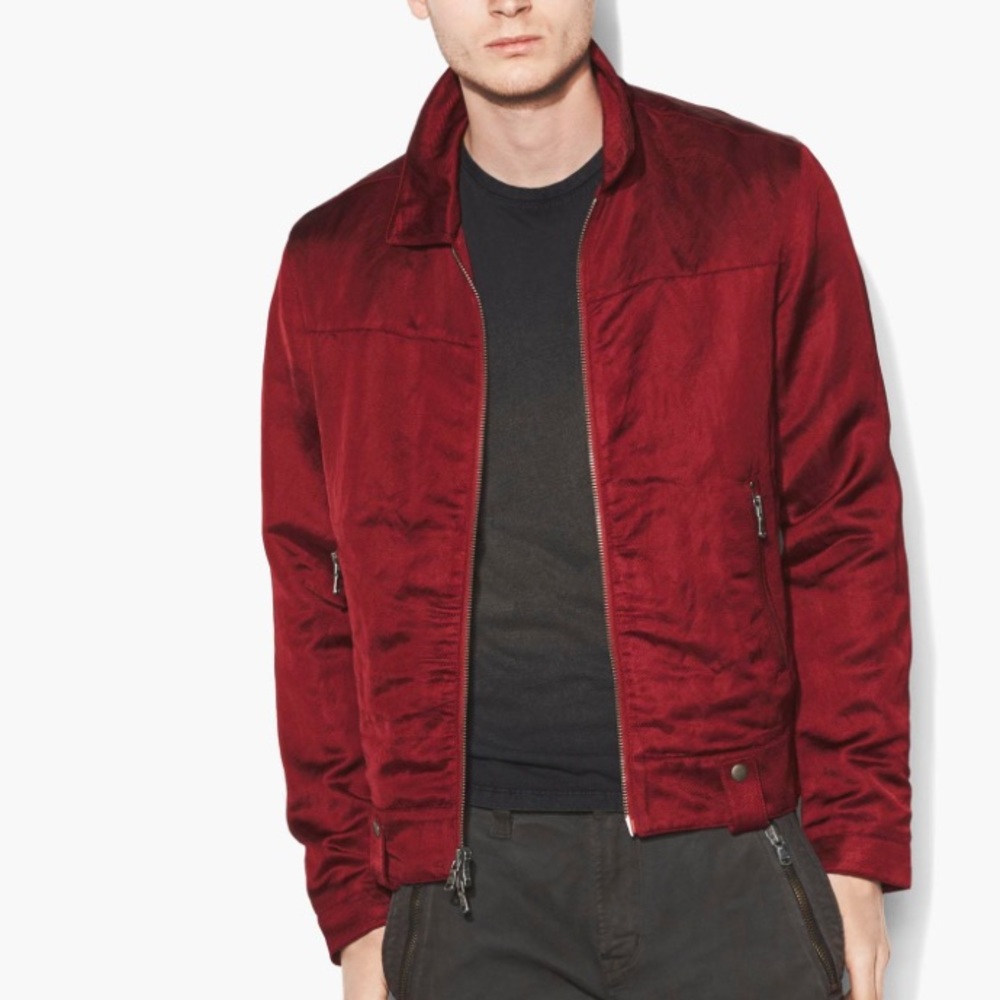 John Varvatos Satin Biker Jacket XL